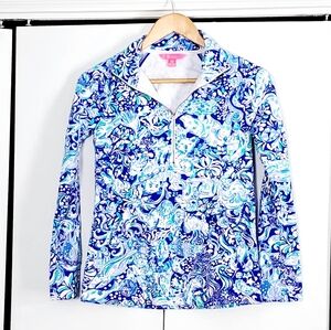 Lily Pulitzer Blue and White Patterned Pullover